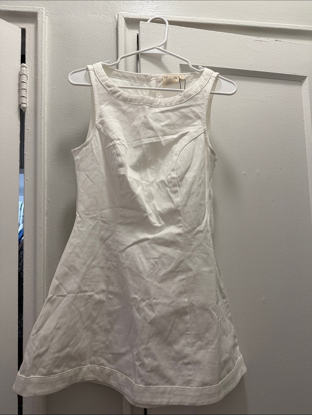 Vrg Grl Sleeveless Mini Dress in White — Feminine A-Line Style